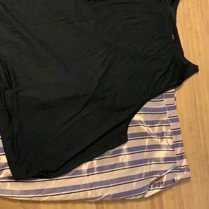 Silky pajamas.  Long pants and tank top.